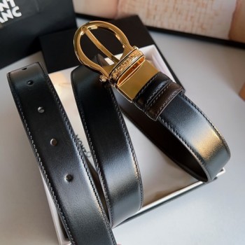 몽블랑 블랙 레더 스트랩 벨트