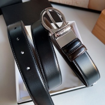 몽블랑 블랙 레더 스트랩 벨트