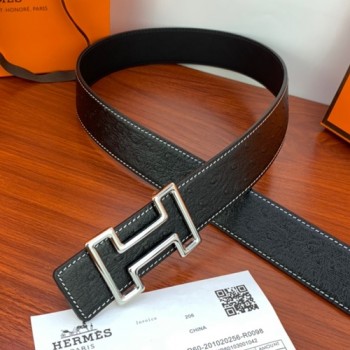 에르메스 H로고 벨트(타조패턴)