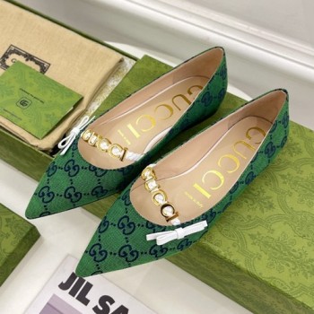 구찌 GG 캔버스 발레리나 플랫슈즈