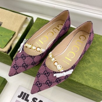 구찌 GG 캔버스 발레리나 플랫슈즈