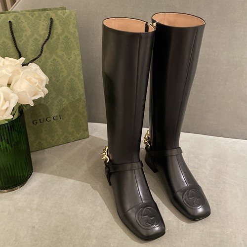 구찌 GG스탠실 롱부츠(체인탈부착)