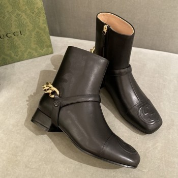 구찌 GG스탠실 앵클부츠(체인탈부착)
