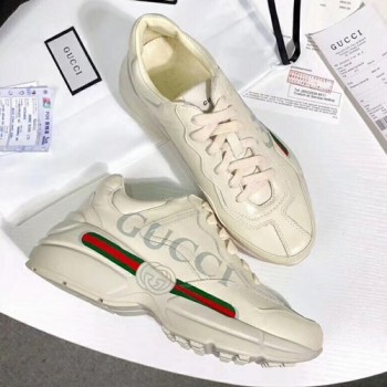 구찌 라이톤 띠로고 래더 남.여 스니커즈