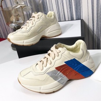 구찌 라이톤 웹 프린트 래더 남.여 스니커즈