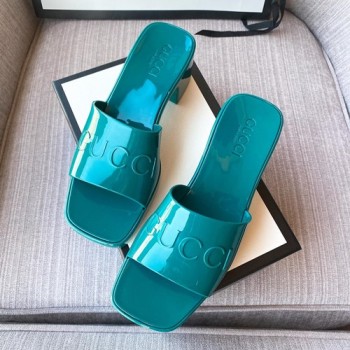 구찌 로고 러버 젤리 슬라이더 샌들,뮬