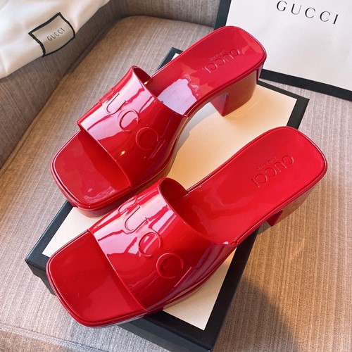 구찌 로고 러버 젤리 슬라이더 샌들,뮬