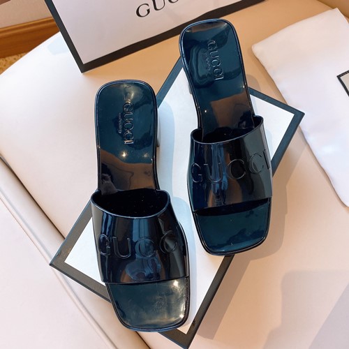 구찌 로고 러버 젤리 슬라이더 샌들,뮬