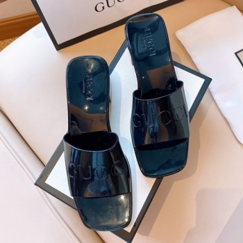 구찌 로고 러버 젤리 슬라이더 샌들,뮬