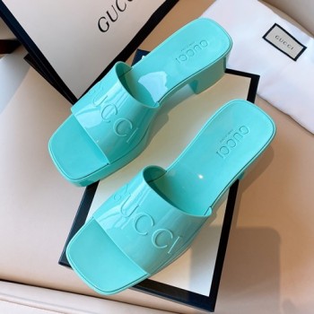 구찌 로고 러버 젤리 슬라이더 샌들,뮬