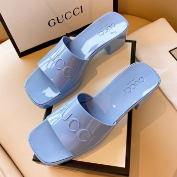 구찌 로고 러버 젤리 슬라이더 샌들,뮬