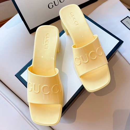 구찌 로고 러버 젤리 슬라이더 샌들,뮬