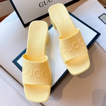 구찌 로고 러버 젤리 슬라이더 샌들,뮬