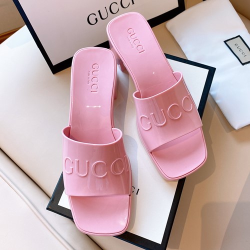 구찌 로고 러버 젤리 슬라이더 샌들,뮬
