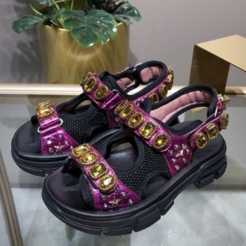 구찌 벨크로 대디 비즈 샌들