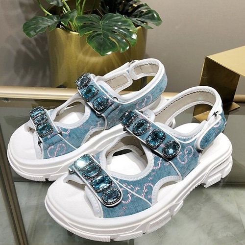 구찌 벨크로 대디 비즈 샌들