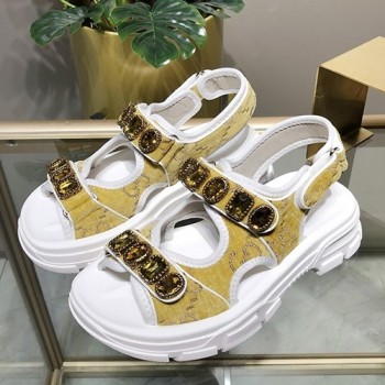 구찌 벨크로 대디 비즈 샌들