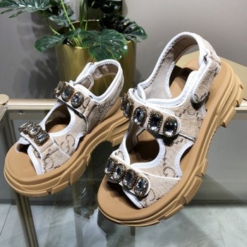 구찌 벨크로 대디 비즈 샌들