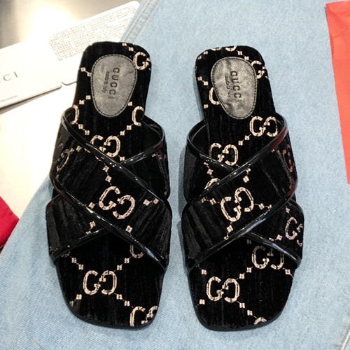 구찌 크로스 슬리퍼