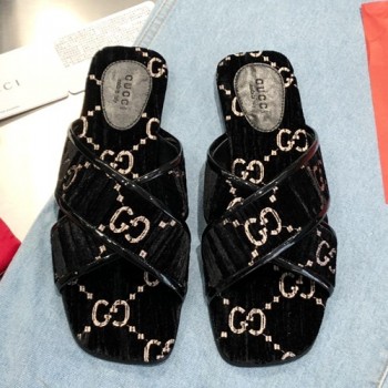 구찌 크로스 슬리퍼