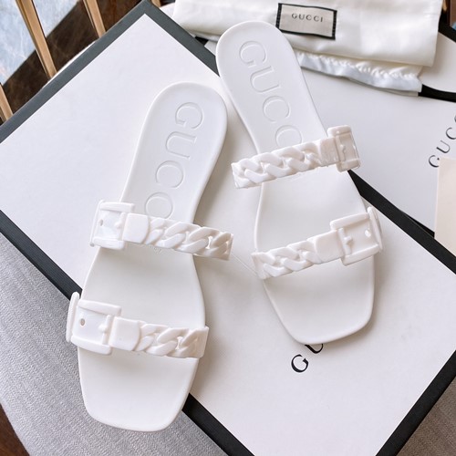 구찌 트위스트 버클 러버 슬라이드 젤리슈즈