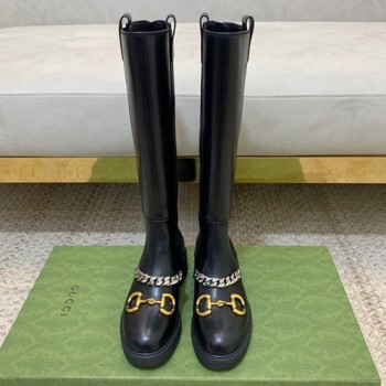 구찌 홀스빗 체인 롱부츠