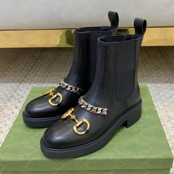 구찌 홀스빗 체인 앵클부츠