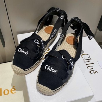 끌로에 Lauren 로렌 로고 프린트 스트랩 에스파드류 샌들