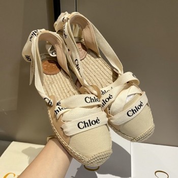 끌로에 Lauren 로렌 로고 프린트 스트랩 에스파드류 샌들