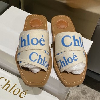 끌로에 우디 캔바스 슬라이드 슬리퍼,샌들