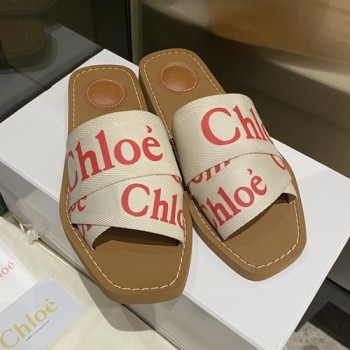 끌로에 우디 캔바스 슬라이드 슬리퍼,샌들