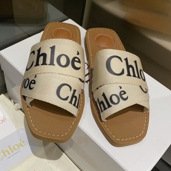 끌로에 우디 캔바스 슬라이드 슬리퍼,샌들