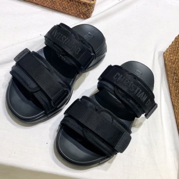 디올 D-WANDER 카모플라쥬 나일론 슬라이드 샌들