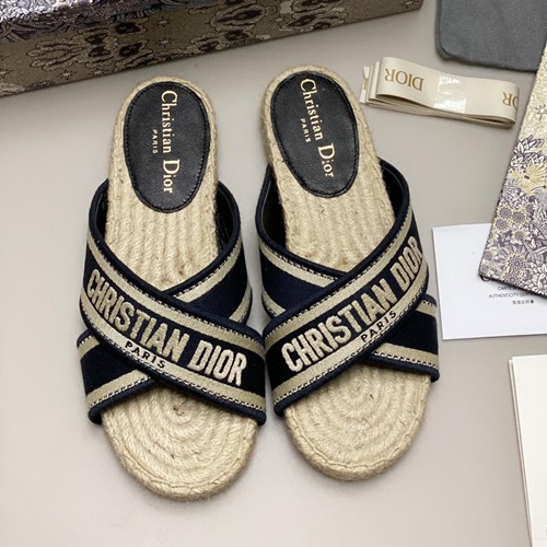 디올 오블리크 크로스 슬리퍼