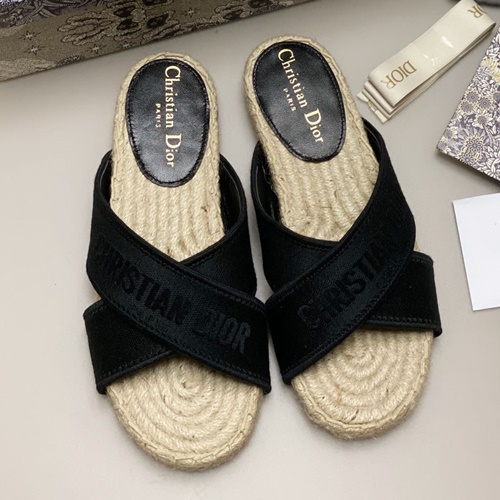 디올 오블리크 크로스 슬리퍼