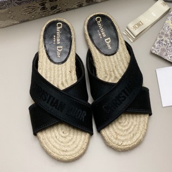 디올 오블리크 크로스 슬리퍼