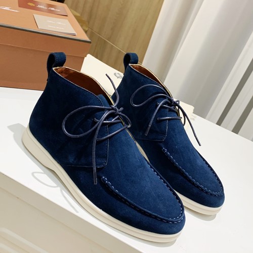 로로피아나 스웨이드 오픈 워크 앵클부츠