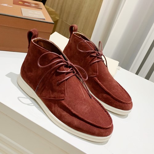 로로피아나 스웨이드 오픈 워크 앵클부츠