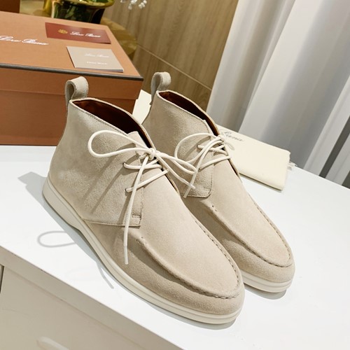 로로피아나 스웨이드 오픈 워크 앵클부츠