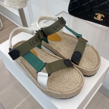 로에베 나일론 스트랩 에스파듀 샌들