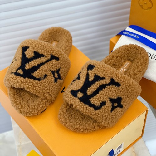 루이비통 양모 슬리퍼