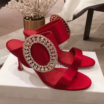 마놀로 블라닉 새틴 스와로브스키 샌들힐