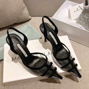 마놀로 블라닉 새틴 스와로브스키 샌들힐