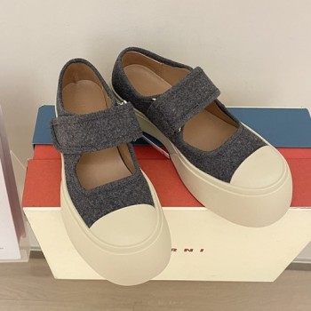 마르니 플랫폼 벨크로 플랫슈즈