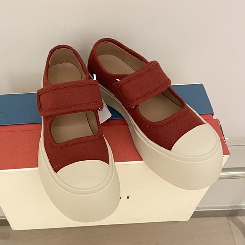 마르니 플랫폼 벨크로 플랫슈즈