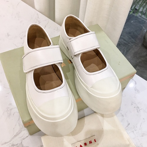 마르니 플랫폼 벨크로 플랫슈즈