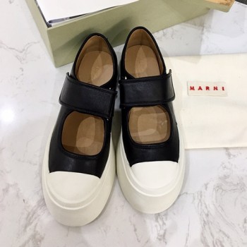 마르니 플랫폼 벨크로 플랫슈즈