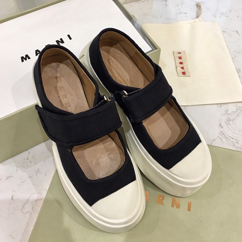 마르니 플랫폼 벨크로 플랫슈즈