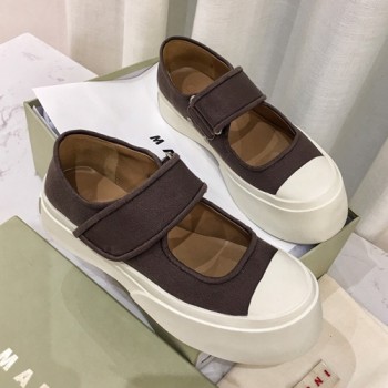 마르니 플랫폼 벨크로 플랫슈즈