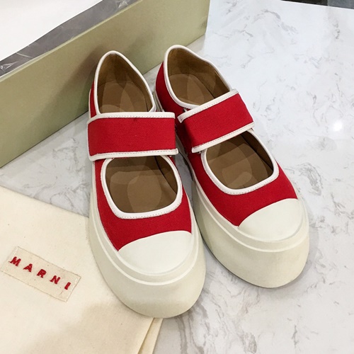 마르니 플랫폼 벨크로 플랫슈즈